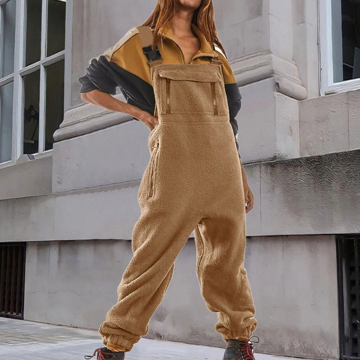 Marie | Adjustable Fleece Jumpsuit in Corduroy