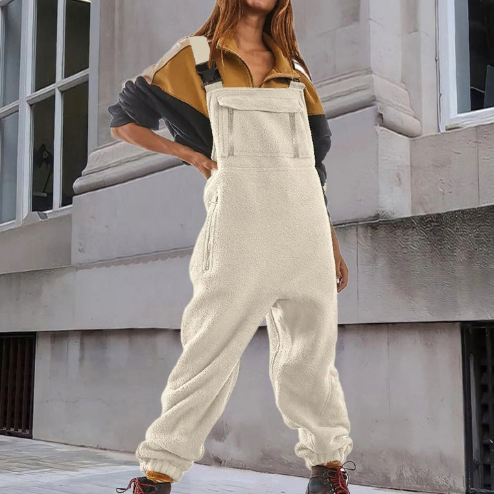 Marie | Adjustable Fleece Jumpsuit in Corduroy