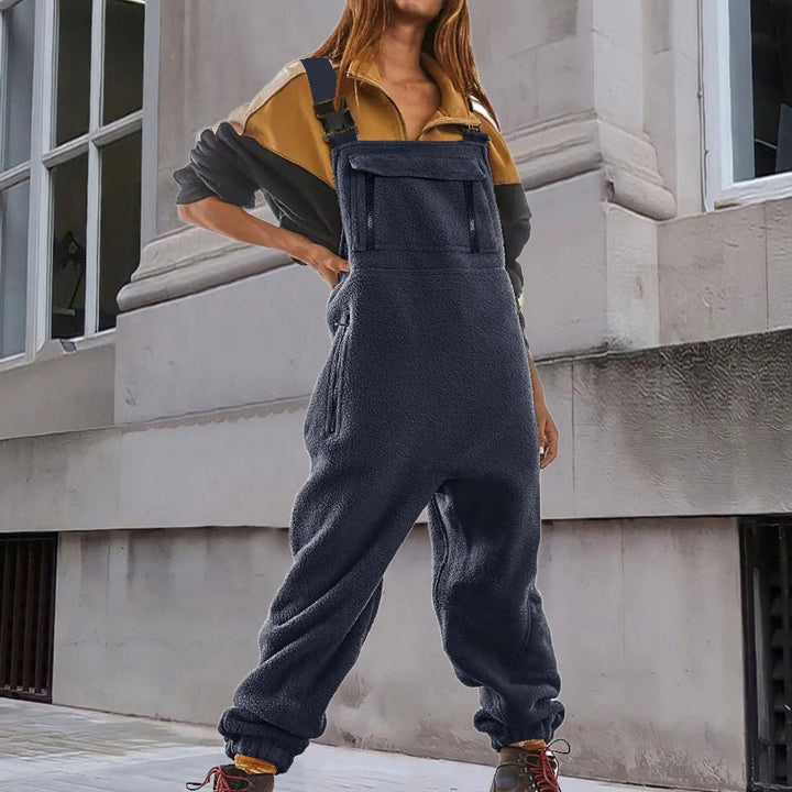 Marie | Adjustable Fleece Jumpsuit in Corduroy