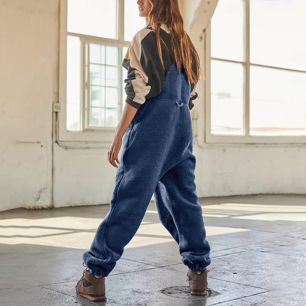 Marie | Adjustable Fleece Jumpsuit in Corduroy