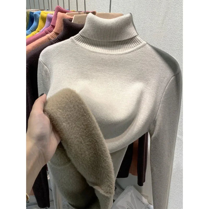 Michelle Fleece-Lined High Collar Sweater