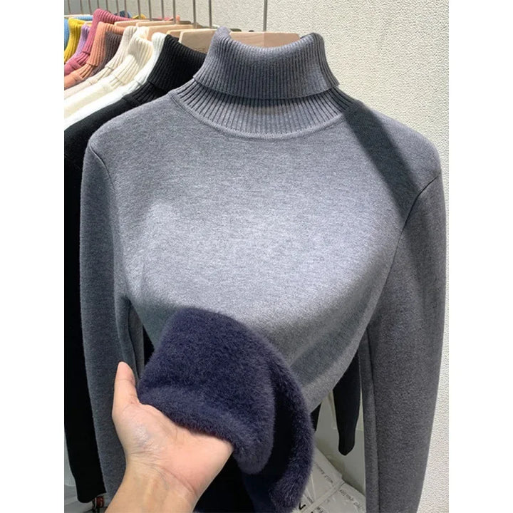 Michelle Fleece-Lined High Collar Sweater