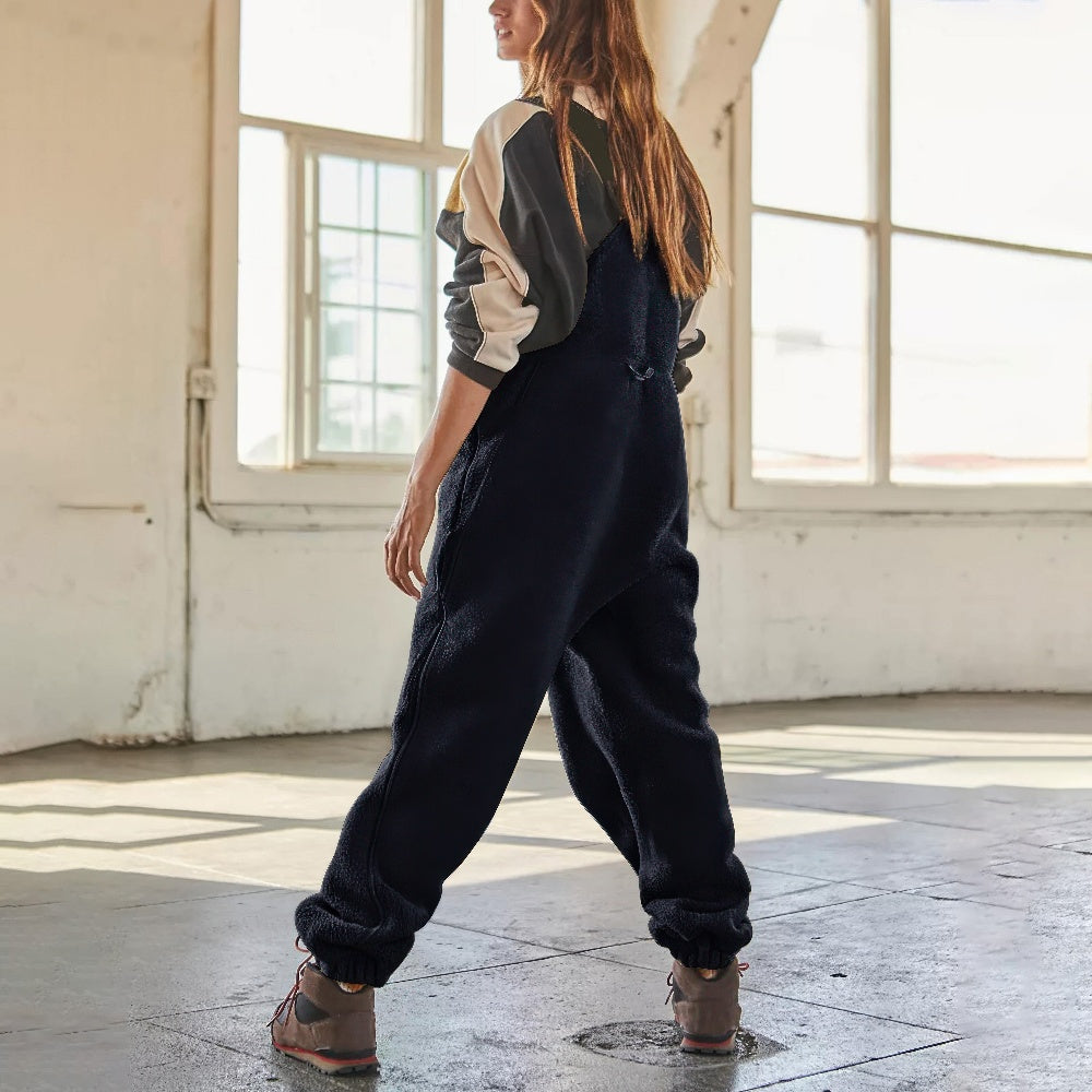 Marie | Adjustable Fleece Jumpsuit in Corduroy