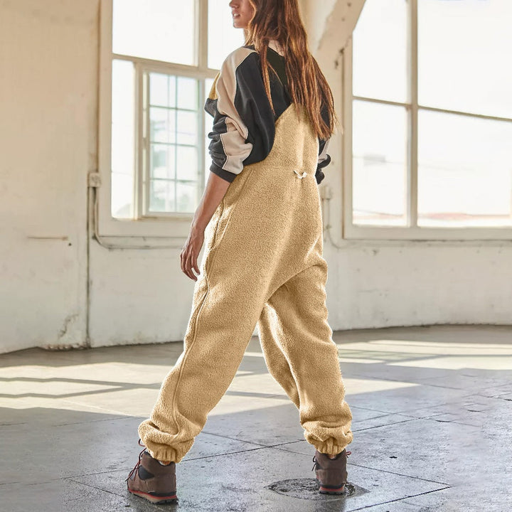 Marie | Adjustable Fleece Jumpsuit in Corduroy